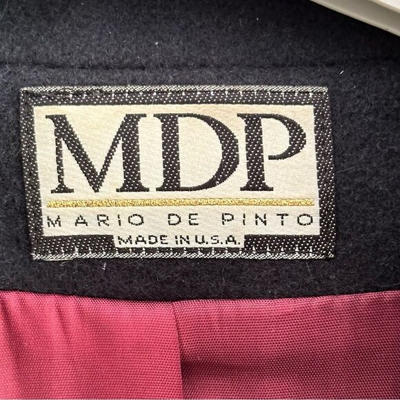 VTG 90s MDP Wool Pea Coat M-L Double Breasted Navy Fisherman Academia - Picture 3 of 8